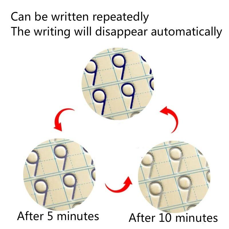 Magic Writing Books 4‑in‑1 — Alphabet, Numbers, Math & Drawing + Magic Pen (10 Refills, Soft Grip)